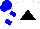 Silk - White, black triangle, blue bars on sleeves, blue cap