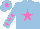 Silk - Light blue, rose star, light blue sleeves, rose stars, light blue cap, rose star