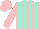 Silk - Pink, aqua stripes