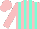 Silk - Pink, aqua stripes,