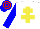 Silk - White, yellow cross of lorraine, blue sleeves, blue and red hooped cap