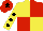 Silk - Yellow and red (quartered), yellow sleeves, black spots, red cap, black star