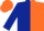 Silk - Dark Blue and Orange (halved), Dark Blue sleeves, Orange cap