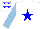 Silk - white, blue star, light blue sleeves, blue stars on cap