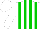 Silk - White, green stripes, white sleeves, quarters cap