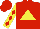 Silk - Red, yellow triangle, red diamonds on yellow sleeves