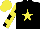 Silk - Black, yellow star, hoops sleeves, quarters cap
