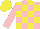 Silk - Pink and yellow check, pink sleeves, yellow cap
