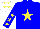 Silk - Blue, yellow star, blue sleeves, yellow stars, white cap, yellow stars