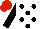 Silk - White, black spots and sleeves, red cap