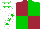 Silk - Garnet body, green quartered, white arms, green stars, white cap, green stars