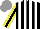 Silk - Black, white stripes, yellow sleeves, black stripe, grey cap