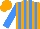 Silk - Orange, cornflower blue stripes, sleeves orange, cornflower blue hooped, cap orange