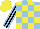 Silk - Lightblue, yellow checks, black sleeves with lightblue stripes, yellow cap