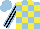 Silk - Lightblue, yellow checks, black sleeves with lightblue stripes, light blue cap