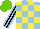 Silk - Lightblue, yellow checks, black sleeves with lightblue stripes, light green cap