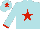 Silk - Powder blue, red star and cuffs, powder blue sleeves and cap, red star