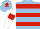 Silk - Light blue,red hoops, red armbands on white sleeves, red star on cap