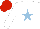 Silk - White,light blue star,red cap