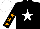 Silk - Black, white star, black sleeves, orange stars, white cap