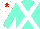 Silk - Aqua, white cross sashes, white cap, red star