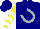 Silk - Navy, silver horseshoe, white chevrons on yellow sleeves