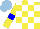 Silk - Yellow, white checks, blue armlets, light blue cap