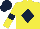 Silk - Yellow, dark blue diamond, armlets and cap