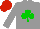 Silk - Grey, green shamrock, red cap