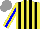 Silk - Yellow, black stripes, yellow, blue stripe sleeves, grey cap