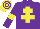 Silk - Purple, Yellow cross of Lorraine and armlets, Yellow and Purple hooped cap