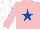 Silk - Pink, royal blue star, white cap