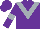 Silk - Purple, silver 'v', silver armlet on purple sleeves