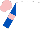 Silk - White, royal blue sleeves, pink armlets, pink cap