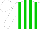 Silk - White, green stripes, white sleeves