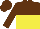 Silk - brown, yellow halved horizontally
