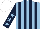 Silk - LIGHT BLUE and DARK BLUE stripes, DARK BLUE sleeves, LIGHT BLUE stars, WHITE cap