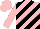 Silk - pink and black diagonal stripes, pink sleeves and cap