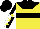 Silk - Yellow, black yoke and hoop, white sleeves, yellow stars, black quarters cap