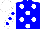Silk - blue, white spots, white sleeves, blue spots, white cap