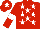 Silk - Red, white stars, red sleeves, white armlets, red cap, white star