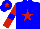 Silk - Midnight blue, red star, sleeves red, midnight blue armlets, midnight blue armlets, midnight blue cap , red star