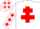 Silk - White, Red Cross of Lorraine, White sleeves, Red stars and stars on cap