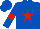 Silk - Royal blue, red star, red hoop on sleeves