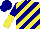 Silk - Navy and yellow diagonal stripes, navy and yellow halved sleeves