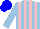 Silk - light blue and pink stripes, blue cap