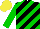 Silk - Black, green diagonal stripes, sleeves yellow, cap yellow