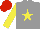 Silk - Grey, yellow star, sleeves red, cap yellow
