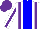 Silk - White, lt blue stripe, purple braces, white slvs, purple stripe, purple cap