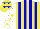 Silk - Yellow, midnight blue stripes, white sleeves, yellow stars, cap yellow, midnight blue stars